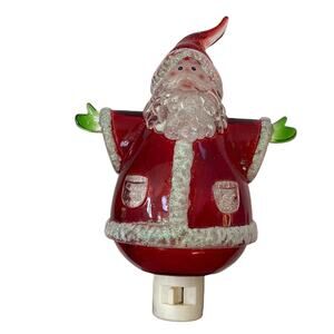 Acrylic Santa Night Light Red Holiday Lane Christmas Decor Plug In Wall READ